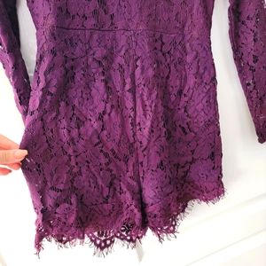 Purple lace romper with Zipped back Size small